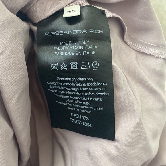 Alessandra Rich Crystal Embellished Lavender Silk Gown Size 36 - Picture 10 of 12